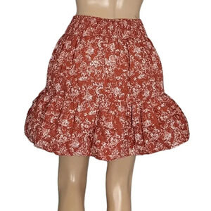 Cynthia Rowley Elastic Waist Stretch Boho Floral Skirt